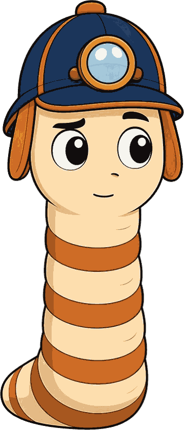 Permit Worm mascot in a detective hat